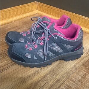 BearPaw Olympus Pink and Gray hiking Shoes with Breathable Mesh size 9